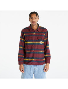 Férfi kabát Carhartt WIP Oregon Shirt Jacket Starco Stripe, Bordeaux