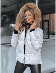 BASIC Világosszürke fényes téli kabát SPARKLE TY3952