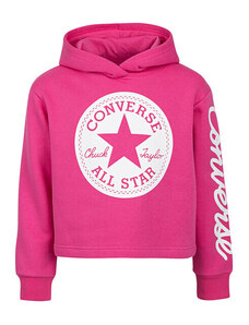 Converse chuck patch cropped hoodie PINK