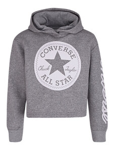 Converse chuck patch cropped hoodie GREY