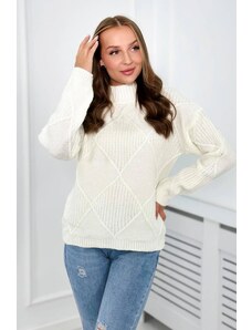 FiatalDivat Állógallérral ellátott pulóver, 2024-12 modell, ekrü színű