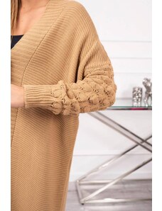 FiatalDivat Hosszú kardigán pulóver denevérujjal, 2020-9-es modell, teve színű