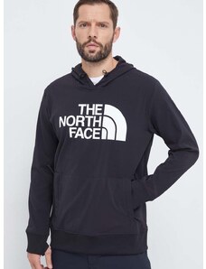 The North Face sportos pulóver Tekno Logo fekete, nyomott mintás, kapucnis