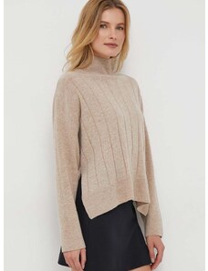 Sisley gyapjú pulóver könnyű, női, bézs