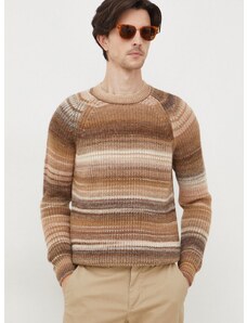 United Colors of Benetton gyapjú pulóver férfi, barna