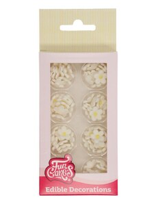 Funcakes Cukor díszítés - Fehér virágok 64 db