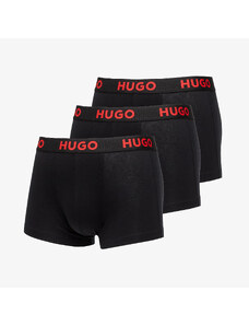 Boxeralsó Hugo Boss Logo-Waistband Stretch Trunks 3-Pack Black