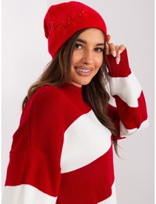 Fashionhunters Red ruffled hat