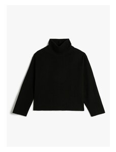Koton női garbó standard sima fekete pulóver 4WAK30019EK