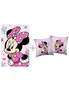 Disney Minnie mikroflanel takaró és párna szett (flowers)