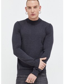 HUGO gyapjú pulóver könnyű, férfi, szürke