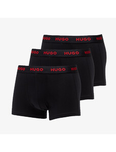 Boxeralsó Hugo Boss Logo-Waistband Trunks 3-Pack Black