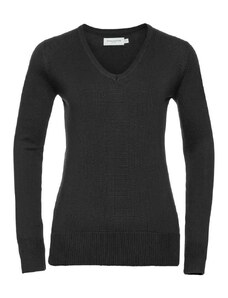 RUSSELL Women's knitted pullover with neckline V R710F 50/50 50% Cotton 50% acrylic CottonBlend TM weave 12 275g