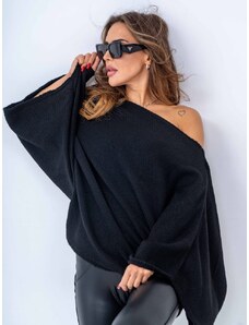 TMC Divatos női SW182-23 fekete pulóver