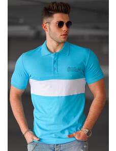 Madmext Blue Polo Collar Men's T-Shirt 4973