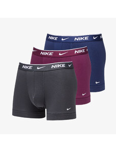 Boxeralsó Nike Dri-FIT Trunk 3-Pack Midnight Navy/ Bordeaux/ Anthracite
