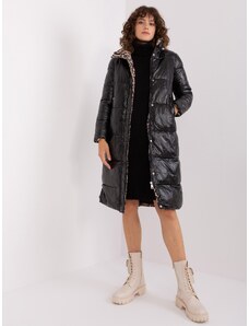 Fashionhunters Black Long Winter Jacket Without Hood
