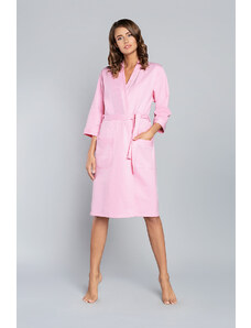 Italian Fashion Kalia bathrobe with 3/4 sleeves - pink