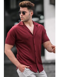 Madmext Men's Claret Red Short Sleeve Shirt 5500