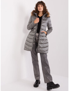 BASIC Sötétszürke téli hosszabb steppelt kabát NM-KR-TR8125.99P-dark grey