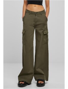 UC Ladies Women's high-waisted and wide-waisted twill trousers Cargo Olive