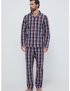 Tommy Hilfiger pamut pizsama sötétkék, mintás
