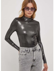 Calvin Klein Jeans hosszú ujjú női, félgarbó nyakú, ezüst