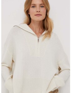 Calvin Klein gyapjú pulóver női, bézs, garbónyakú