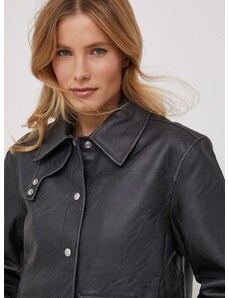 Calvin Klein Jeans rövid kabát női, fekete, átmeneti, oversize