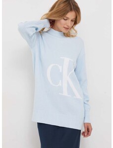 Calvin Klein Jeans pamut pulóver félgarbó nyakú