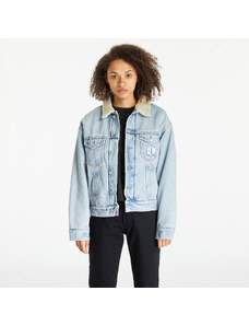 Női farmerdzseki Calvin Klein Jeans Sherpa Denim Jacket Blue
