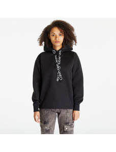 Női kapucnis pulóver Calvin Klein Jeans Oversized Logo Tape Hoodie Black