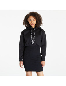 Ruhák Calvin Klein Jeans Logo Tape Hooded Sweatshirt Dress Black