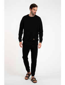 Italian Fashion Men's Hector tracksuit, long sleeves, long pants - black