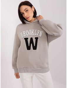 BASIC Sötétszürke pulóver Brooklyn felirattal EM-BL-656-3.99P-grey