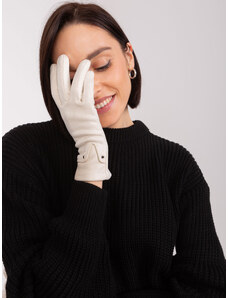 Fashionhunters Light beige women's gloves