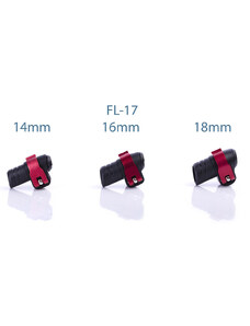 Warp ND - flip-lock mechanika FL-17 fekete műanyag/piros ALU kar/piros anya, 16mm átmérőhöz
