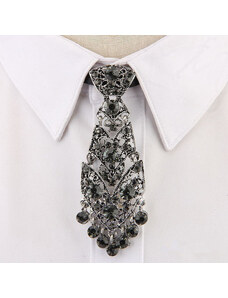 Fekete, kristályköves nyakkendő