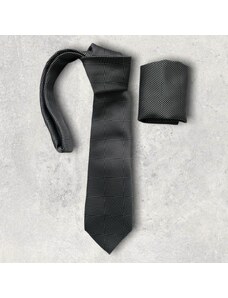 Vőlegény nyakkendő szett (fekete-fehér) pöttyös