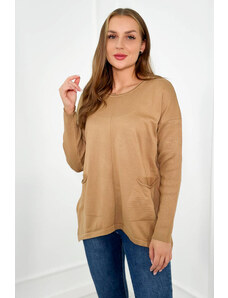 Kesi Sweater with front pockets Camel