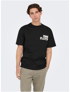 Men's Black Short Sleeve T-Shirt ONLY & SONS Pink Floyd - Men