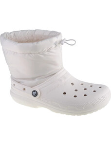 Bílé kotníkové boty Crocs Classic Lined Neo Puff Boot 206630-143