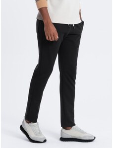 Ombre Clothing Men's straight leg sweatpants - black V1 OM-PABS-0155