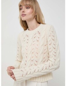 Marella gyapjú pulóver meleg, női, bézs
