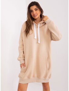 Fashionhunters Beige insulated kangaroo hoodie