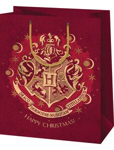CARDEX Karácsonyi ajándéktáska 23x18x10cm, közepes, Harry Potter Happy Christmas