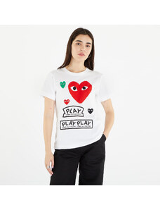 Női póló Comme des Garçons PLAY Heart Logo Tee White