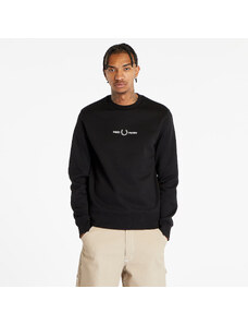 Férfi kapucnis pulóver FRED PERRY Embroidered Sweatshirt Black