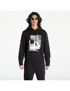 Férfi kapucnis pulóver Calvin Klein Jeans Connected Layer Land Hoodie Black