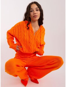 Fashionhunters Orange casual set with hooded sweater
